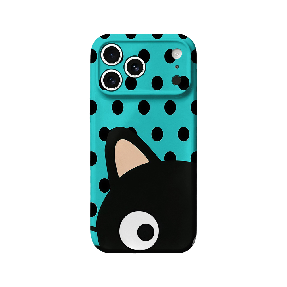 Turquoise Polka Dot Cat Phone  - Apple Iphone 15 Pro Max 评论和价格