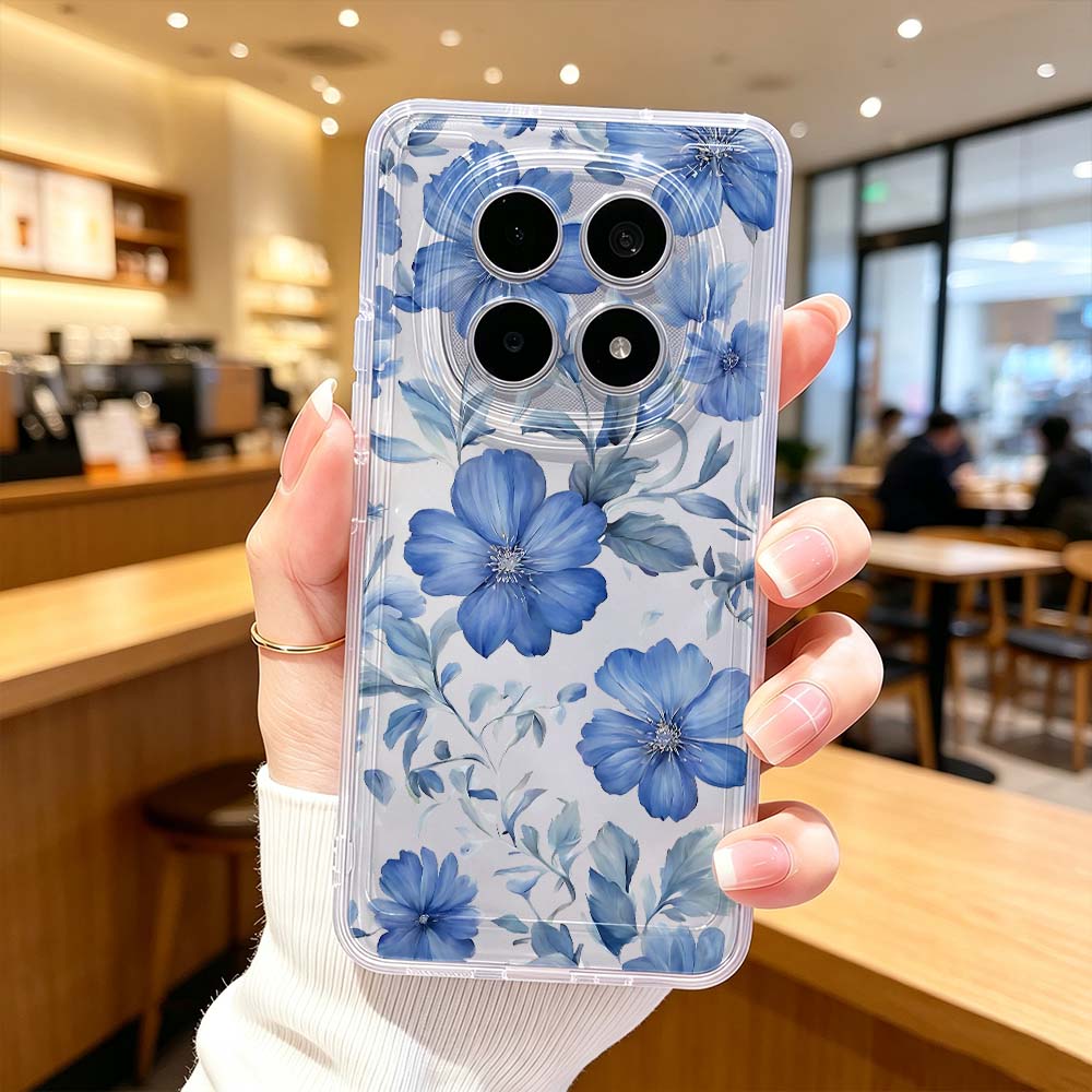Blue Watercolor Floral Pattern - Xiaomi Poco X6 评论和价格