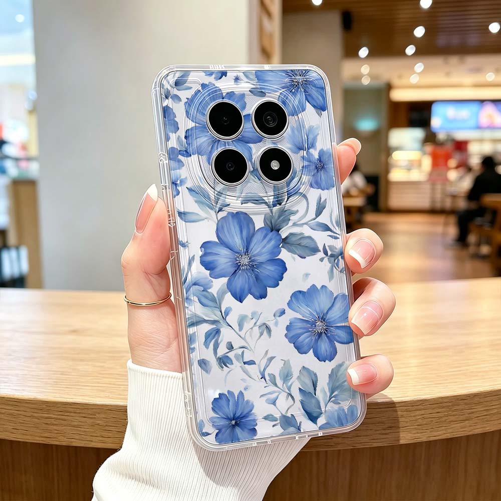 Blue Watercolor Floral Pattern - Xiaomi Poco X6 评论和价格