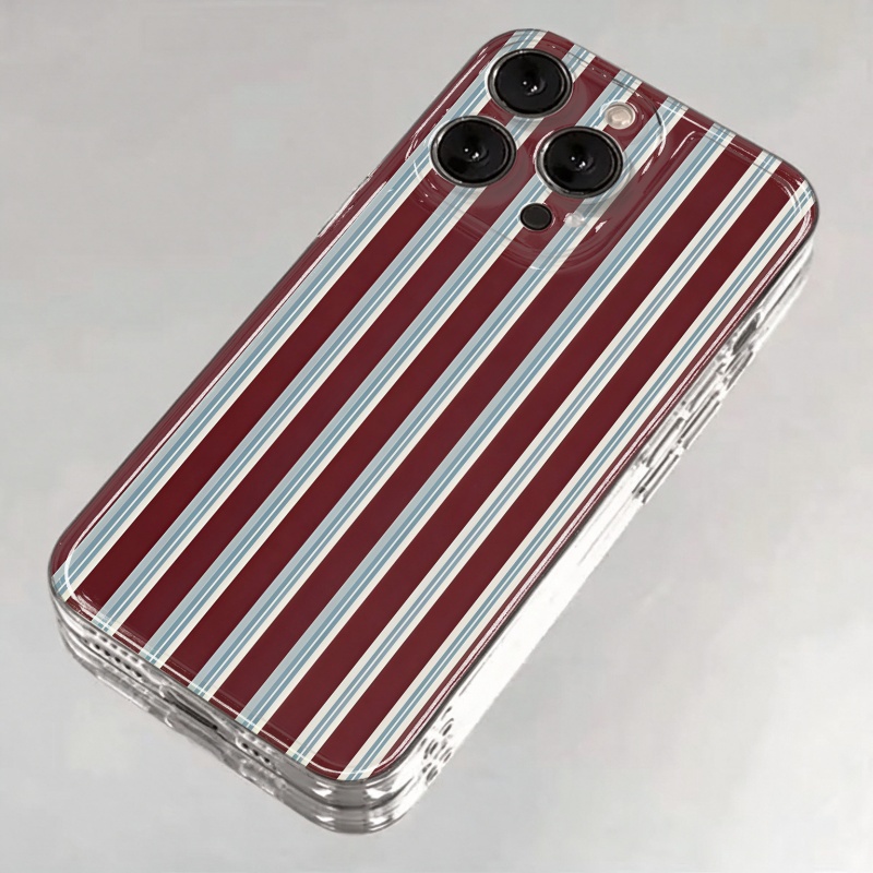 Burgundy Blue Striped Pattern  - Apple Iphone 15 Pro Max 评论和价格